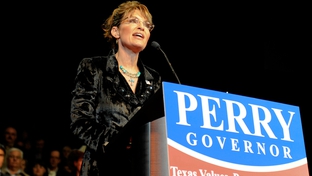 Former Alaska Gov. Sarah Palin at a campaign event for Gov. Rick Perry in 2010.