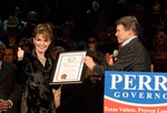 Former Alaska Gov. Sarah Palin at a campaign event for Gov. Rick Perry in 2010.