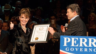 Former Alaska Gov. Sarah Palin at a campaign event for Gov. Rick Perry in 2010.