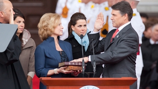 Gov. Rick Perry swears into office in 2011.