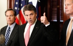 House Speaker Joe Straus, Gov. Rick Perry and Lt. Gov. David Dewhurst