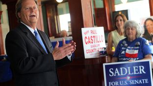 Paul Sadler makes an appearance at the Guadalupe County Democratic Headquarters, September 9, 2012.