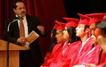 Pharr-San Juan-Alamo Independent School District superintendent Daniel King speaks to graduates from Options High School, College Career & Technology Academy and Teen-Age Parenting Program High School during their graduation ceremony December 16, 2010 at the San Juan Middle School Auditorium in San Juan, Texas.