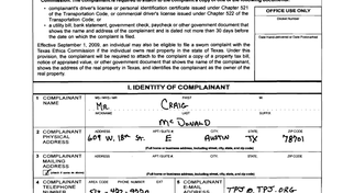A complaint filed with the Texas Ethics Commission.