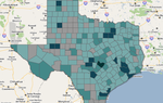 Interactive map shows per capita revenue from mixed beverage taxes. 