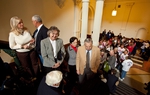 Long line of visitors, mostly friends and family members of legislators, wait to get into the gallery seating overlooking the House of Representatives chamber on opening day of the Texas Legislature in the Capitol in Austin on January 11, 2011.