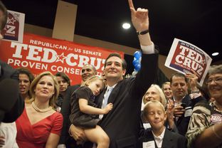 Republican Senate Candidate and Tea party Favorite Ted Cruz after a runoff election at a hotel in Houston, Tuesday July 31, 2012.