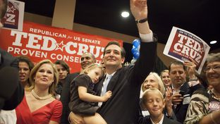 Republican Senate Candidate and Tea party Favorite Ted Cruz after a runoff election at a hotel in Houston, Tuesday July 31, 2012.
