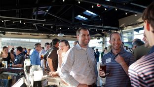 About 175 people attended a happy hour held by the Austin Petroleum Exploration Society on Nov. 1. Austin is increasingly becoming an oil and gas hub.