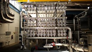 Seen is the inside of the Kay Bailey Hutchison Desalination Plant on April 16, 2012. The $87 million facility produces 27.5 million gallons of water per day, making it the largest inland desalination plant in the world.