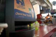 "Check your ticket" lottery machine in an Austin, TX gas station.