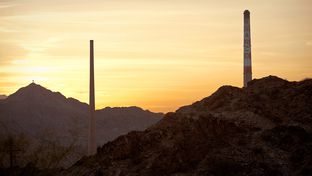 Seen is the ASARCO Smelter site on Sunday July 8, 2010 in El Paso, Texas. The site began operations as a lead smelter in 1887 and started producing copper in 1910. Plagued by a series of environmental problems and a slump in the price of copper, Asarco declared Chapter 11 bankruptcy in 2005 and shut down.