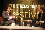 The second annual Texas Tribune Festival kicked off with with a conversation between Gov. Rick Perry and Evan Smith at the AT&T Conference Center in Austin on Sept. 21, 2012.
