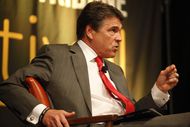 The second annual Texas Tribune Festival kicked off with with a conversation between Texas governor Rick Perry and Tribune founder and CEO Evan Smith in the Grand Ballroom of the AT&T Conference Center in Austin, Texas on September 21, 2012.