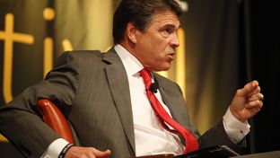 The second annual Texas Tribune Festival kicked off with with a conversation between Texas governor Rick Perry and Tribune founder and CEO Evan Smith in the Grand Ballroom of the AT&T Conference Center in Austin, Texas on September 21, 2012.