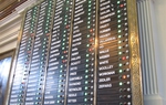The vote board in the Texas House showing who supported Speaker Joe Straus R-San Antonio. Green lights indicate votes for Straus. Voting against were Van Taylor, Phil King, Dan Flynn, Jim Landrtoop, Jodie Laubenberg, David Simpson, Tan Parker, Ken Paxton, James White, Bill Zedler, Charles Perry, Leo Berman, Cindy Burkett, Wayne Christian, and Erwin Cain.