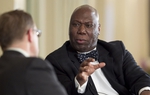 Railroad Commissioner Michael Williams announces U.S. Senate candidacy at TribLive on January 27, 2011.
