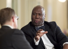 Railroad Commissioner Michael Williams announces U.S. Senate candidacy at TribLive on January 27, 2011.