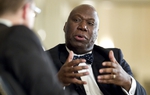 Railroad Commissioner Michael Williams announces his candidacy for the U.S. Senate at TribLive on January 27, 2011. 