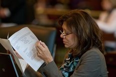 Sen. Joan Huffman on the floor of the Texas Senate.