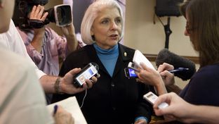 Sen. Judith Zaffirini, D-Laredo, speaks to reporters on Oct. 4, 2012. She was replaced as the Senate Higher Education Committee chair.