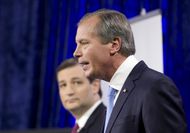 Ted Cruz and Lt. Gov. David Dewhurst at a U.S. Senate debate in Houston on July 23, 2012.