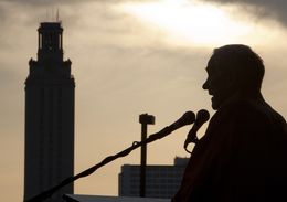 Ron Paul speaking at a rally at the University of Texas at Austin on April 26, 2012.