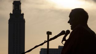 Ron Paul speaking at a rally at the University of Texas at Austin on April 26, 2012.