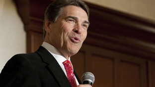 Gov. Rick Perry speaks at Williamson County Republican dinner in Round Rock, his first public speech since leaving the presidential race.