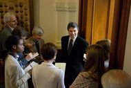Gov. Rick Perry speaks with the press on May 5, 2011.