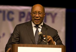 U.S. Trade Rep. Ron Kirk speaking at the state Democratic convention on June 8, 2012.