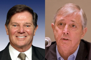 Former U.S. Rep. Tom DeLay, R-Sugar Land, and former Travis County D.A. Ronnie Earle.