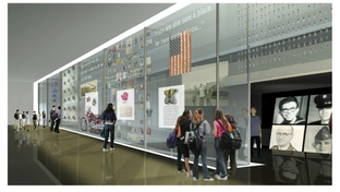 Mockup of the Education Center to be built under the Vietnam Vietnam Veterans Memorial in Washington D.C.