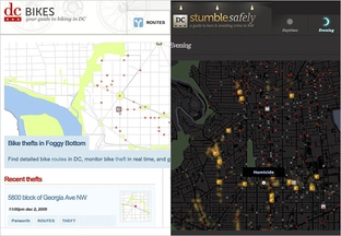 Sites like D.C. Bikes and Stumble Safely present government data with innovative applications.