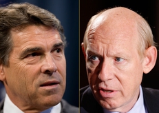 Republican Rick Perry and Democrat Bill White