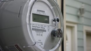 Meter on a home in Houston, TX