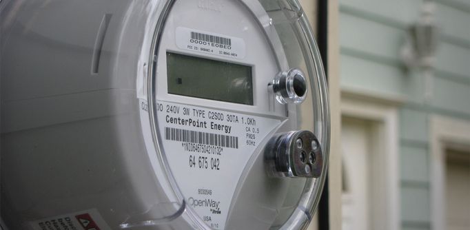 Meter on a home in Houston, TX