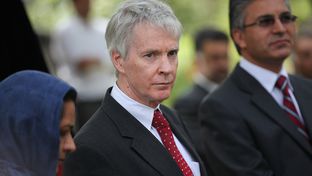 Ryan Crocker is shown at a 2011 news conference in Herat, Afghanistan. He has been on leave from Texas A&M University since President Obama tapped him to serve as U.S. ambassador to Afghanistan in April 2011.