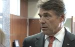 With less than a month remaining in the legislative session, Gov. Rick Perry&nbsp;met with the&nbsp;Texas House GOP Caucus and talked to reporters about his support for a bill that would draw $2 billion from the Rainy Day Fund for water infrastructure needs.