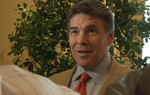 After Gov. Rick Perry and Democrat Bill White each addressed a Texas Farm Bureau conference in San Marcos, Perry spoke with reporters about his relationship with the group, which Farm Bureau spokesman Gene Hall has described as "strained" after Perry vetoed an eminent domain bill in 2007. The group endorsed Perry's rival, U.S. Sen. Kay Bailey Hutchison, in the Republican primary this spring, but its general election endorsement is still up for grabs.
