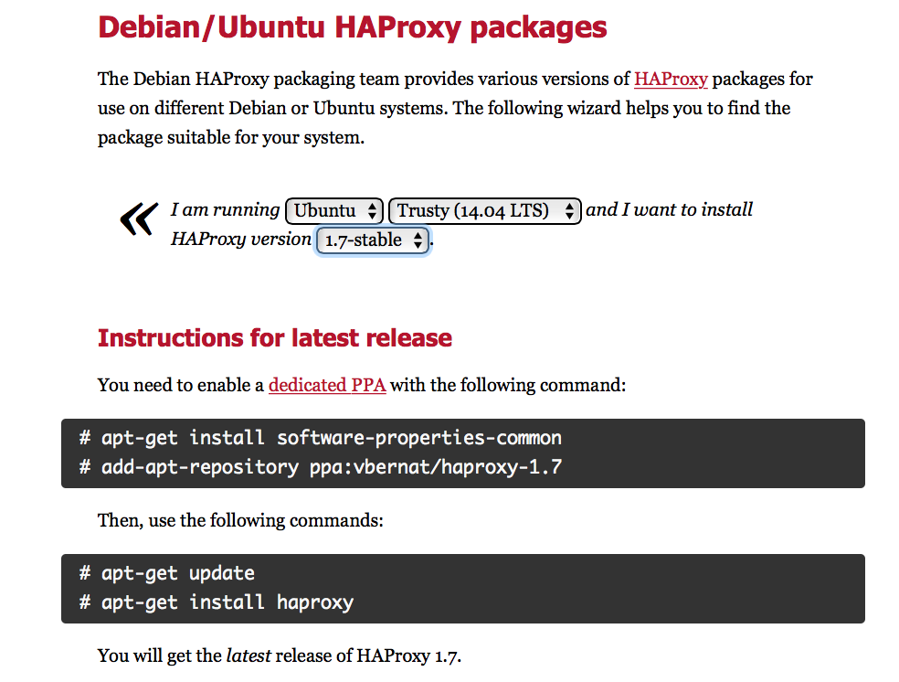 HAProxy for Ubuntu