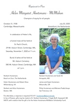 Helen Margaret Hootsmans (1938 - 2020)