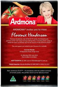 Florence Henderson (Brady Bunch star and cook book author)