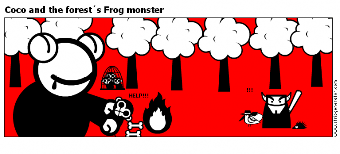 Coco and the forest´s Frog monster