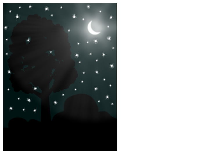 The moon shines bright