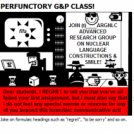 PERFUNCTORY G&P CLASS!