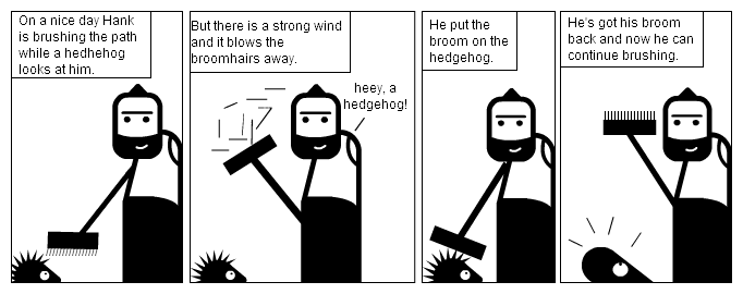 Hank and the broom.
