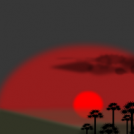 Sunset with coconut trees