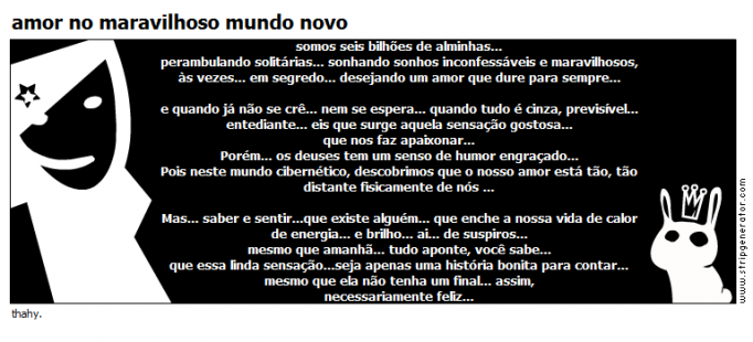 amor no maravilhoso mundo novo