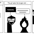 Never trust a man with a burger...